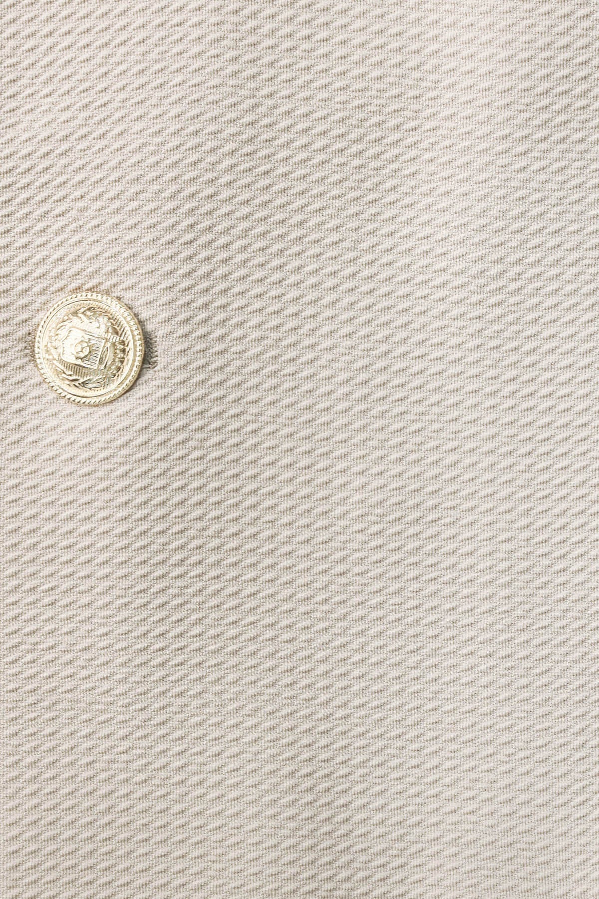 Beige Textured Gold Metal Button Slim Fit Men&