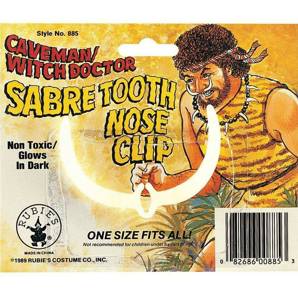 Sabre Tooth Caveman Prehistoric Native Wild Nose Clip
