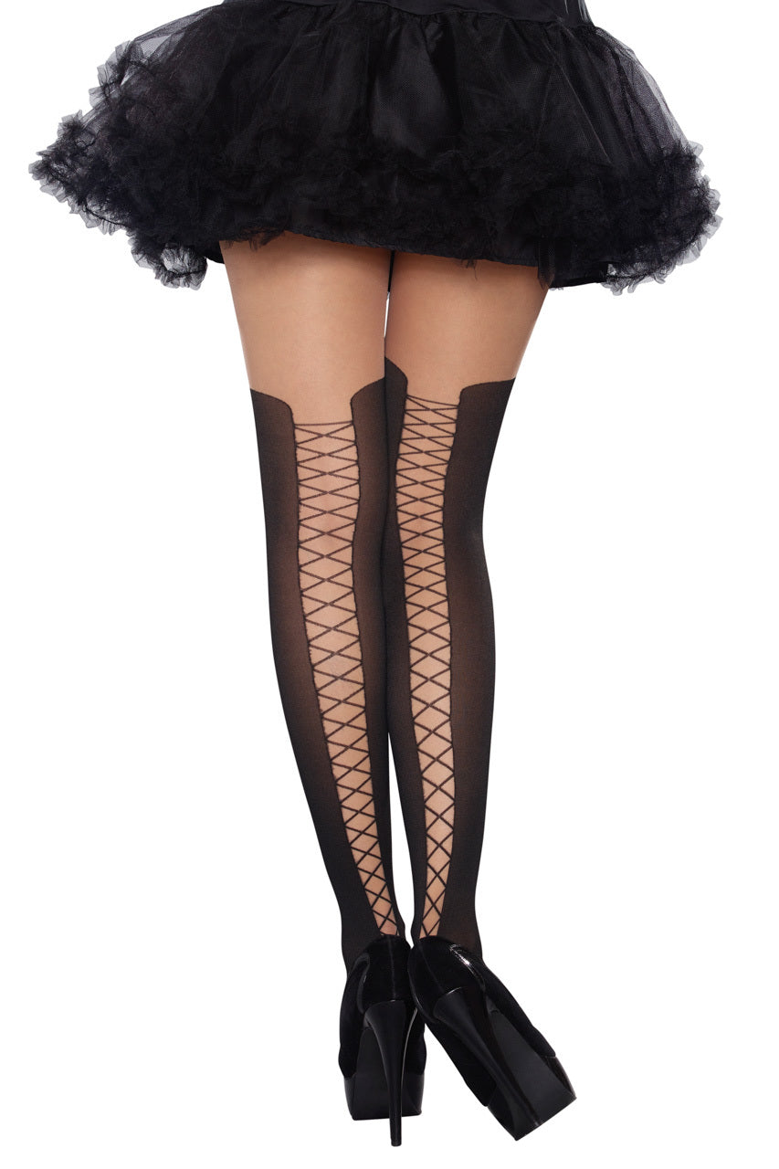 Faux Laceup Boot Pantyhose