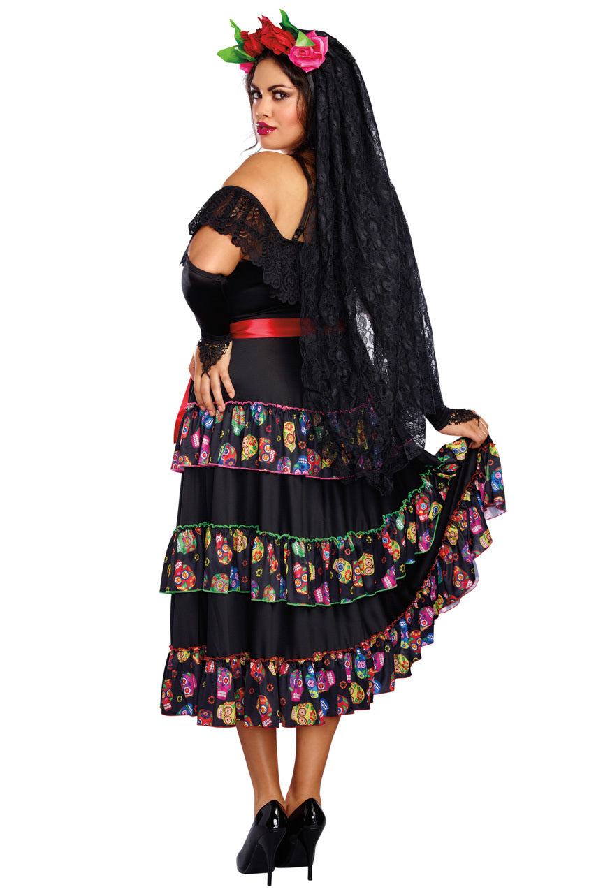 Plus Size Lady of the Dead Costume