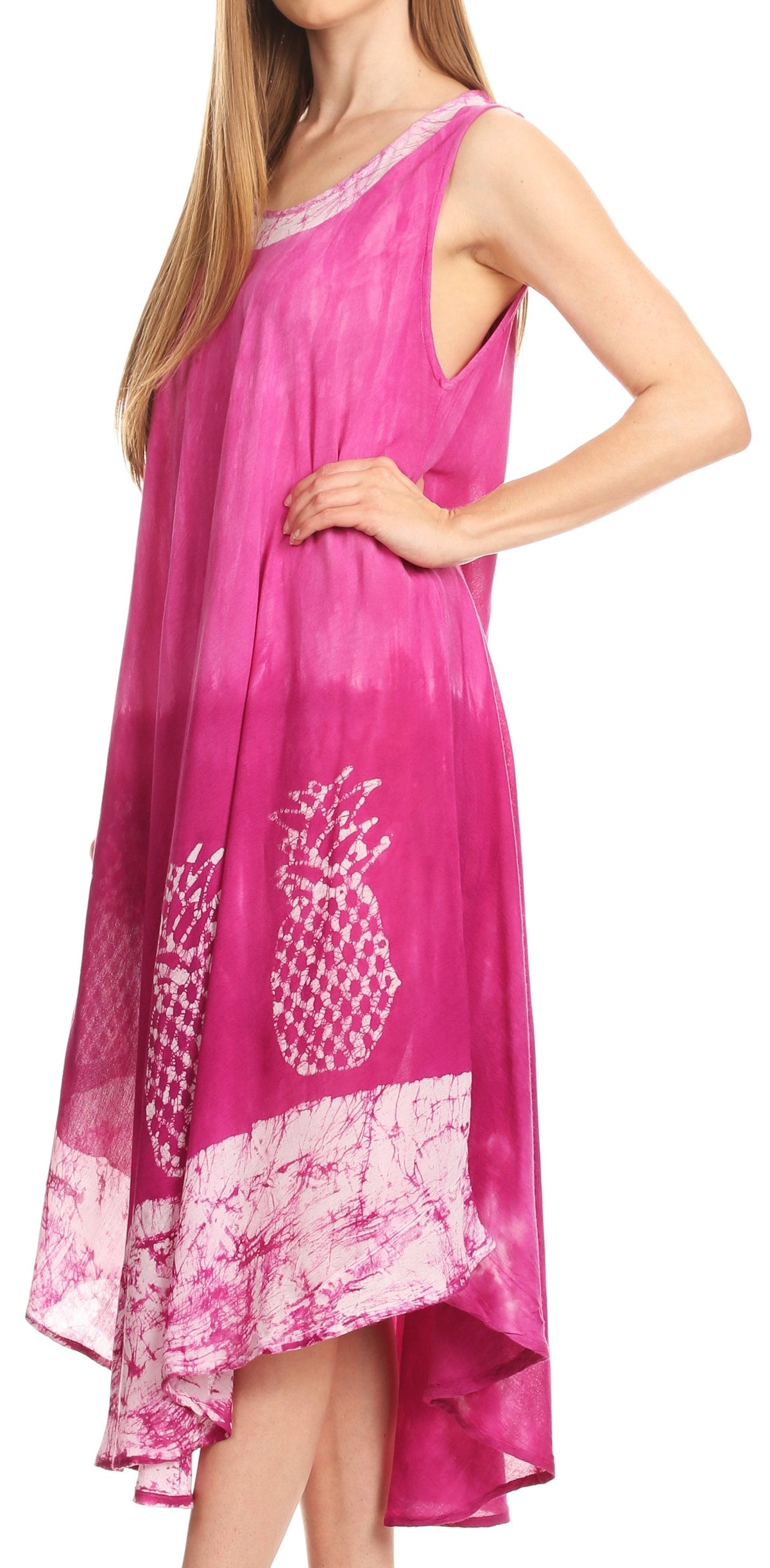 Sakkas Basira Womens Relax Lounge Everyday Summer Long Dress Tie-dye Tropical