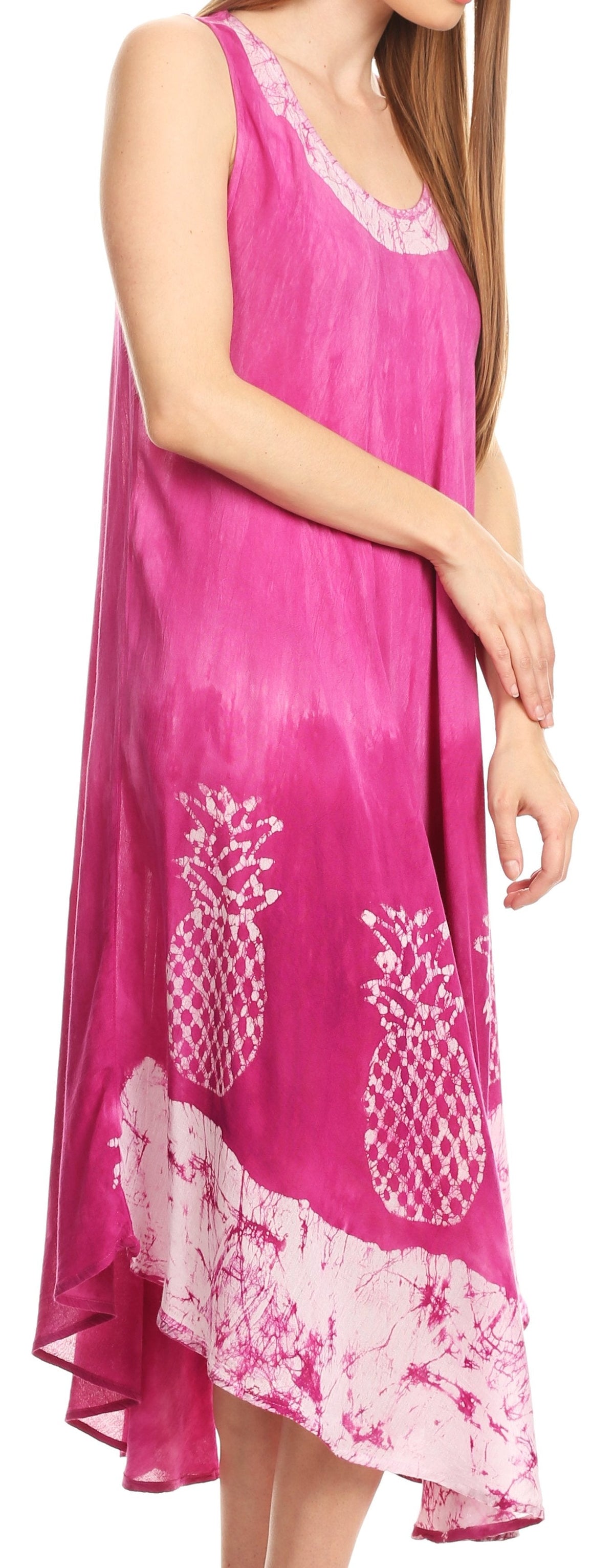 Sakkas Basira Womens Relax Lounge Everyday Summer Long Dress Tie-dye Tropical