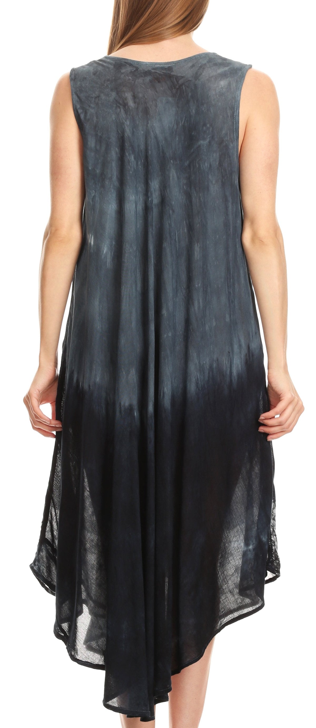 Sakkas Basira Womens Relax Lounge Everyday Summer Long Dress Tie-dye Tropical