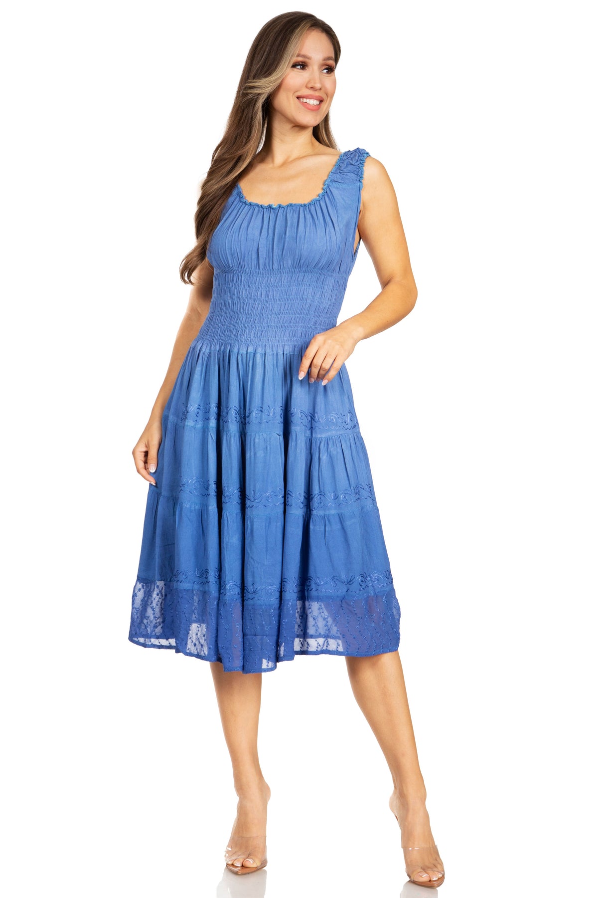 Sakkas Spring Maiden Ombre Peasant Dress