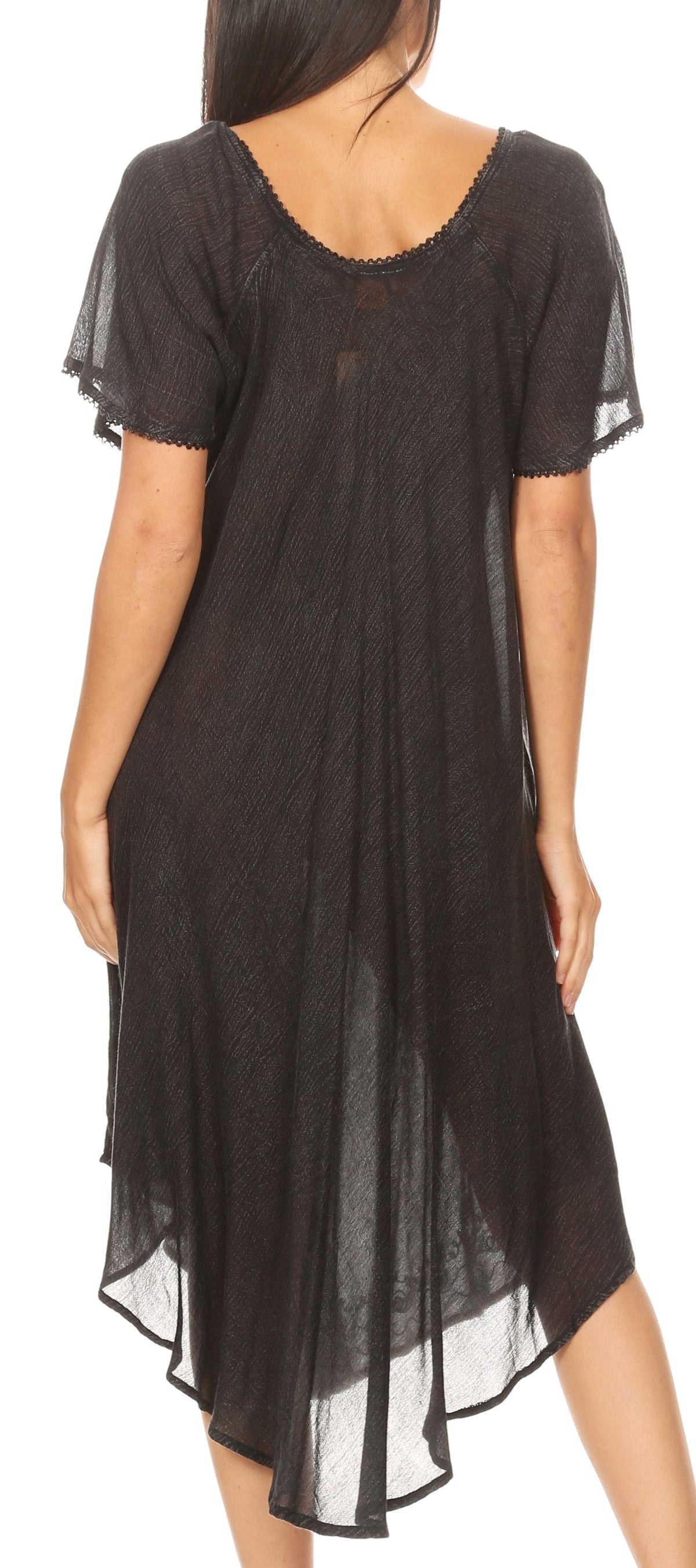 Sakkas Lilia Embroidered Lace Up Bodice Relaxed Fit Maxi Sun Dress