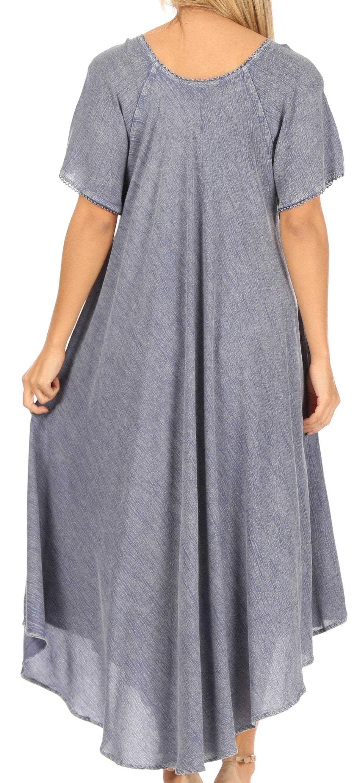Sakkas Lilia Embroidered Lace Up Bodice Relaxed Fit Maxi Sun Dress