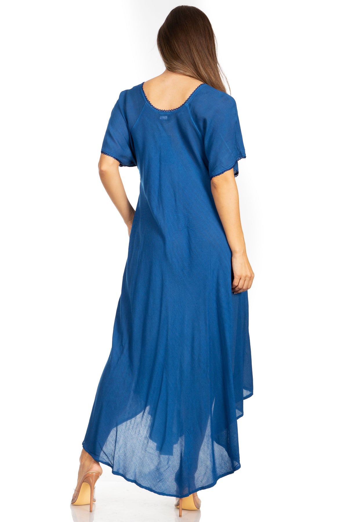 Sakkas Lilia Embroidered Lace Up Bodice Relaxed Fit Maxi Sun Dress
