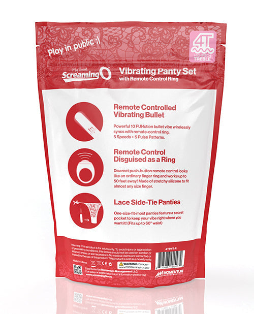 Screaming O My Secret 4T Panty Vibe w/Remote - Red