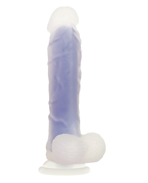 Evolved Luminous Realistic Dildo | Large Purple Dildo | Flexible Suction Cup Dildo