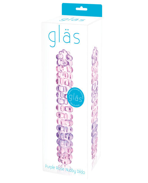 Glas Purple Rose Realistic Dildo | Nubby Glass Dildo | G-Spot Anal Dildo | Giant Dildo