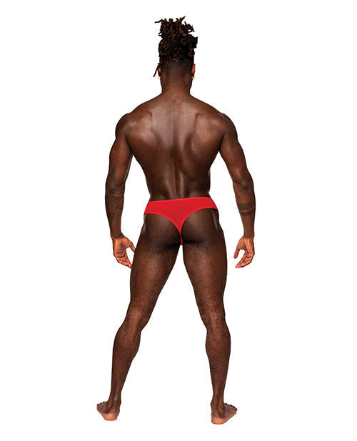 Sassy Lace Open Ring Thong Red L/XL