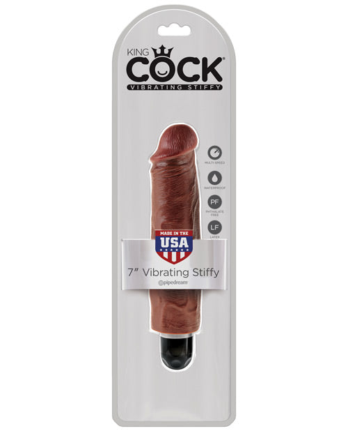 King Cock 7" Vibrating Stiffy - Brown