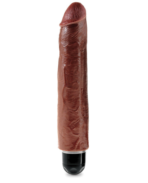 King Cock 10" Vibrating Stiffy - Brown