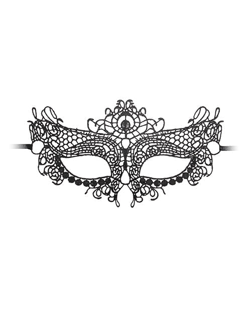 Shots Ouch Black & White Lace Eye Mask - Queen Black