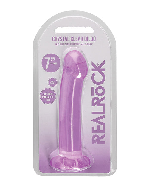 Shots RealRock Anal Dildo | Crystal Clear 7" Big Dildo | Purple Dildo | Suction Cup Dildo