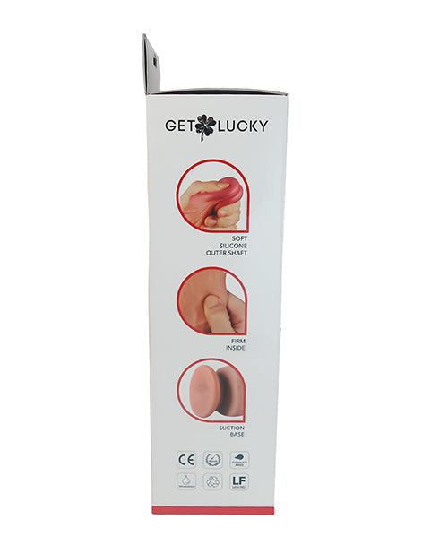 Get Lucky 12" Big Dildo | Realistic Dildo Skin | Mega Man Flesh Suction Cup Dildo