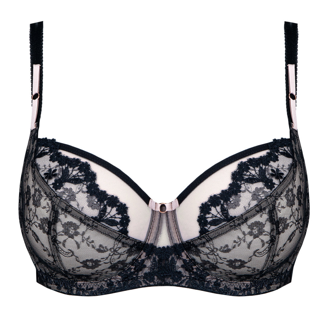 Sheer Lace Full Figure Bra Eir Black