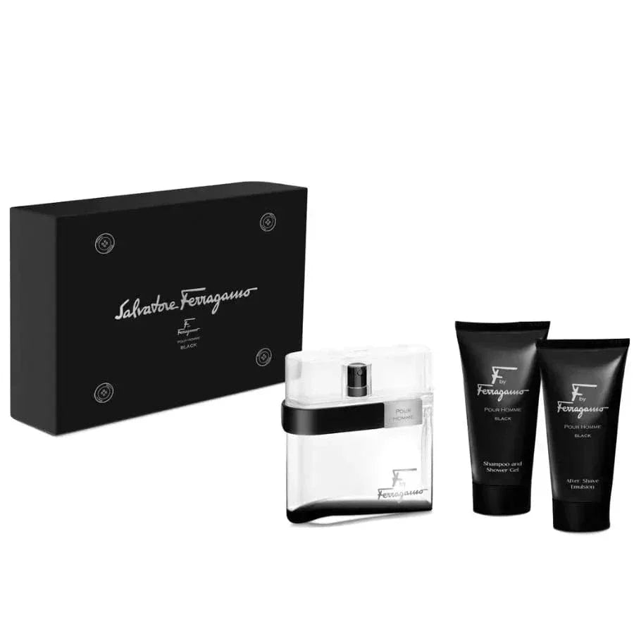 F Black By Salvatore Ferragamo For Men (3pc Gift Set)