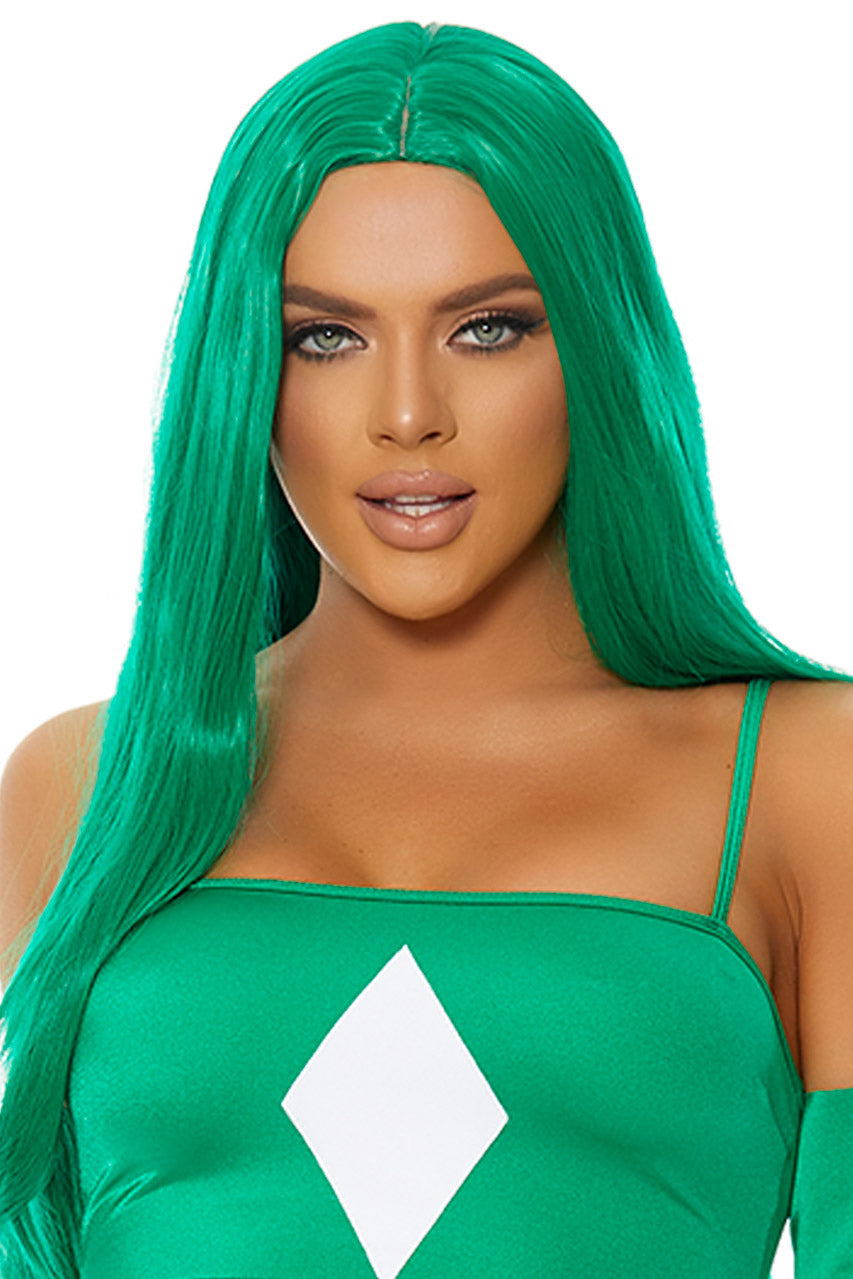 Straight Green Wig