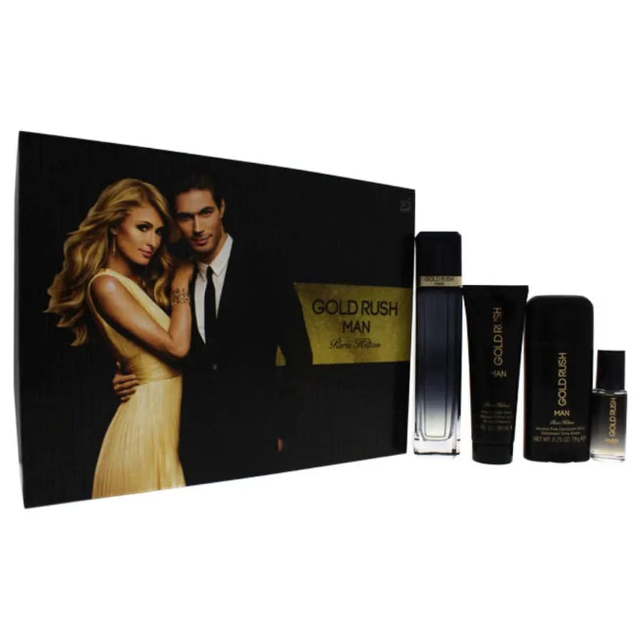 Gold Rush Man By Paris Hilton For Men 4Pcs Set EDT Spray