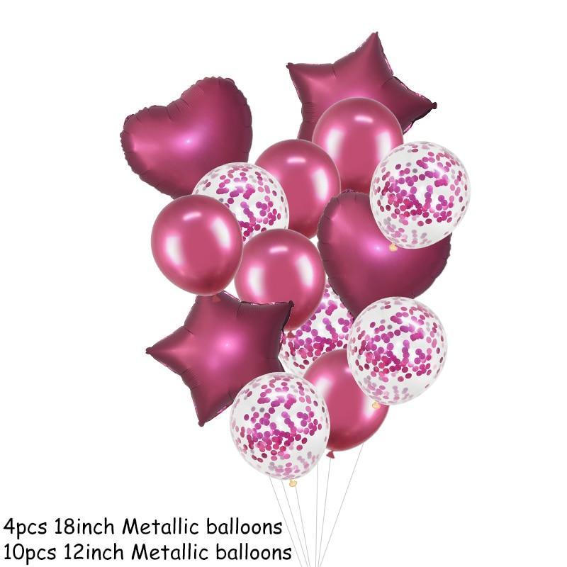 14Pcs Multi Confetti Balloons For Happy Birthday Party Balloons In Several Luxury Variant Helium Ballons For Celebrations for Boy Girls and Babies party