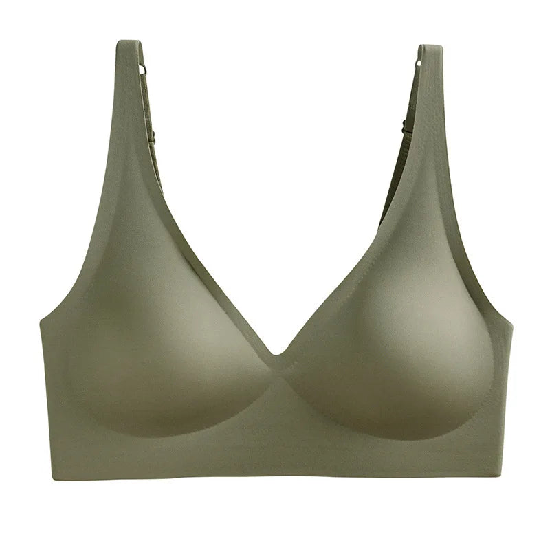 Sexy Seamless Bras For Women Wire Free Push Up Brassiere Deep V-Neck Lingerie U-Back 2-Hook Underwear Intimates S-5XL