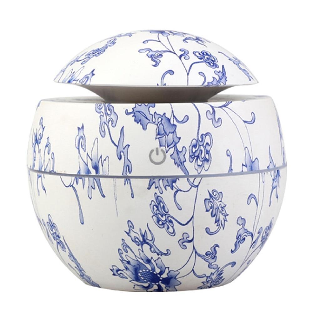 Mini Air Humidifier Ultrasonic USB Aroma Wood Grain LED Night Light Electric Essential Oil Diffuser Aromatherapy Home