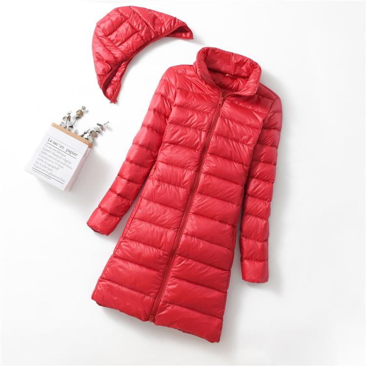 Ultralight Thin Down Jacket White Duck Down Hooded long Jackets Long Sleeve