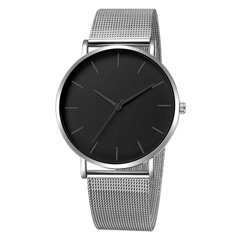 STEVVEX Men Watch Quartz Casual Watches Simple Metal Hour Reloj Quartz Watch Montre Mesh Stainless Steel clock For Men&