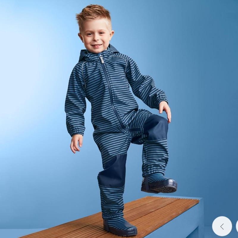 Ski suit For Children Soft Shell Outdoor Jacket Waterproof Fleece Lining Jumpsuit For Boys and Girls In Modern Colorful Design