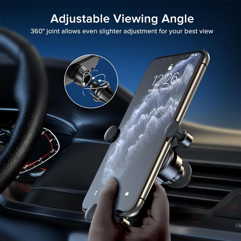 Black Gravity Phone Holder Stand For Car Air Vent Mount No Magnetic Mobile Cell Phone Holder Support GPS