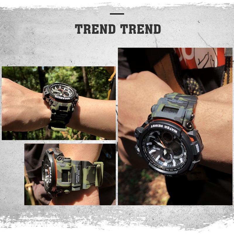 Army Green Modern Sport Waterproof 50M Men Watches With LED Digital Display In Military Armi Relogio Masculino Style