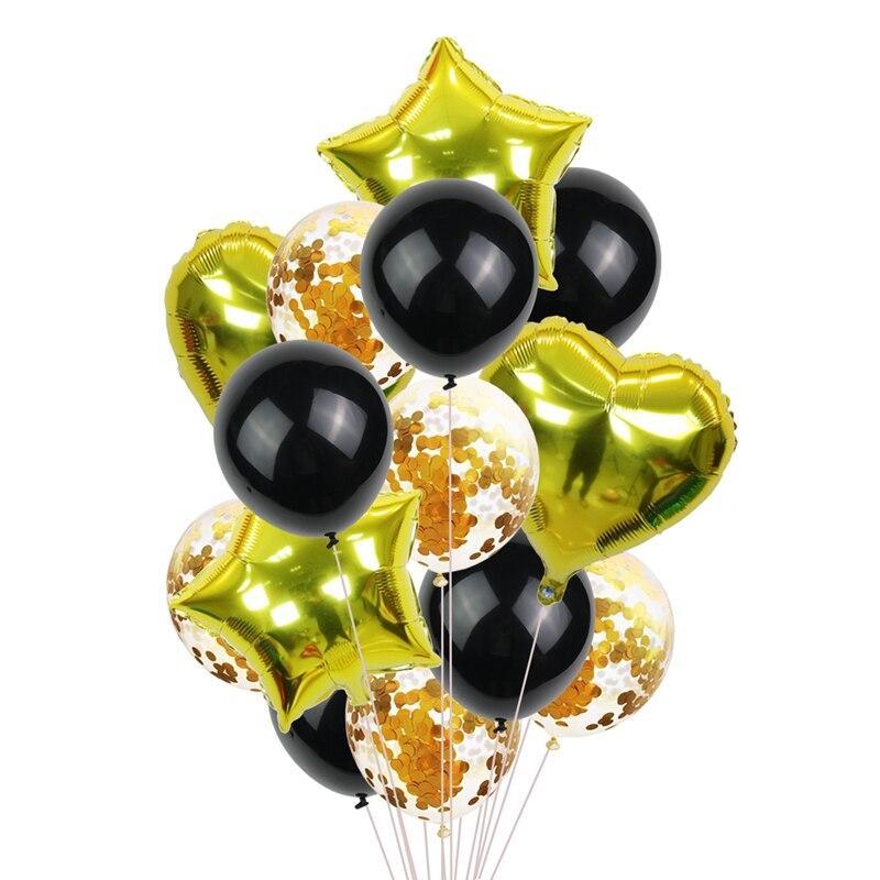 14Pcs Multi Confetti Balloons For Happy Birthday Party Balloons In Several Luxury Variant Helium Ballons For Celebrations for Boy Girls and Babies party