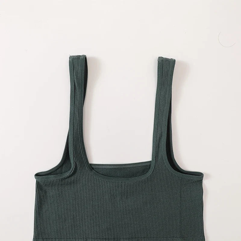 Square Neck Crop Top Women Seamless Underwear Top Solid Color Off Shoulder Cami Sexy Lingerie Sleeveless Tank Top Camisole