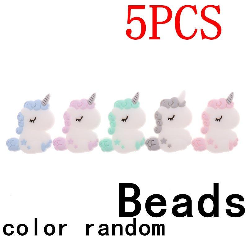 Silicone Unicorn Teether Beads Cute Cartoon Rodent BPA Free Baby Teething Toy For Baby and Kids