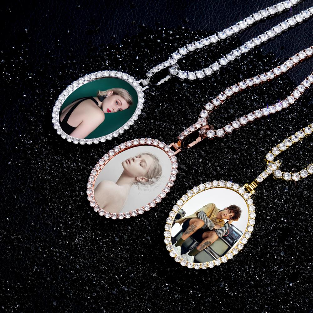 Custom Photo Pendant Drop-shaped Medal Pendant Necklace Hip Hop Jewelry