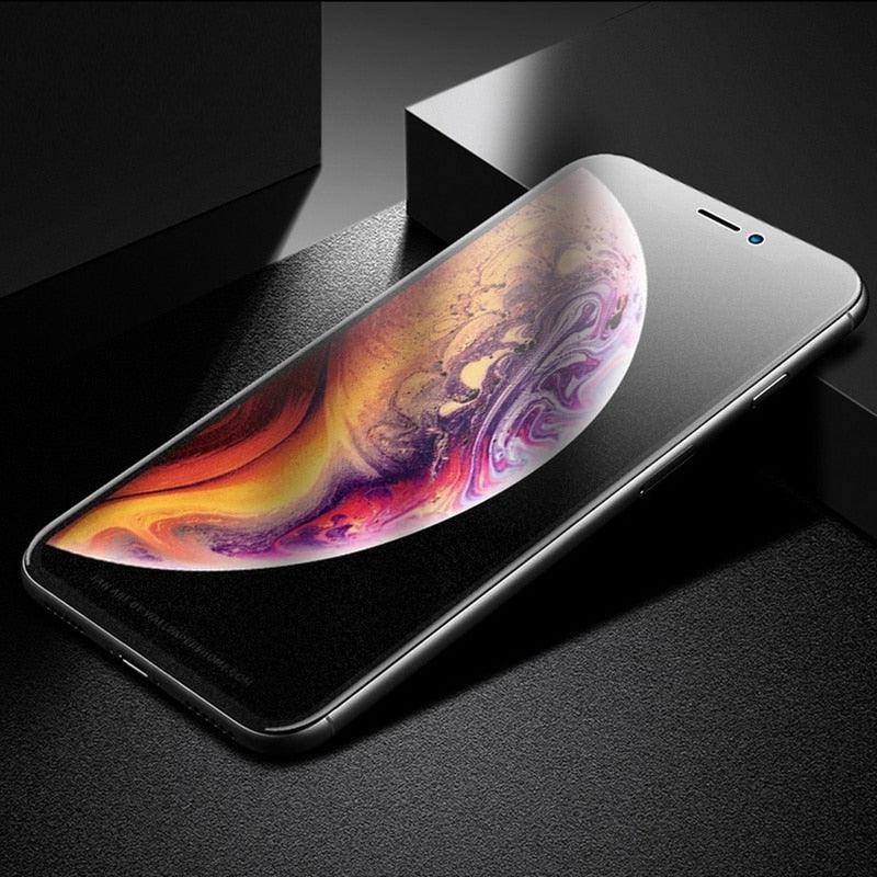 Frosted Matte Glass On iPhone 5 5s 5c SE X XS Max XR Tempered Glass 9H Hardness iPhone 6 6s 7 8 Plus Protective Glass Cover Case Tempered Glass Film Case-Friendly HD Clear Glass Protector for iPhone