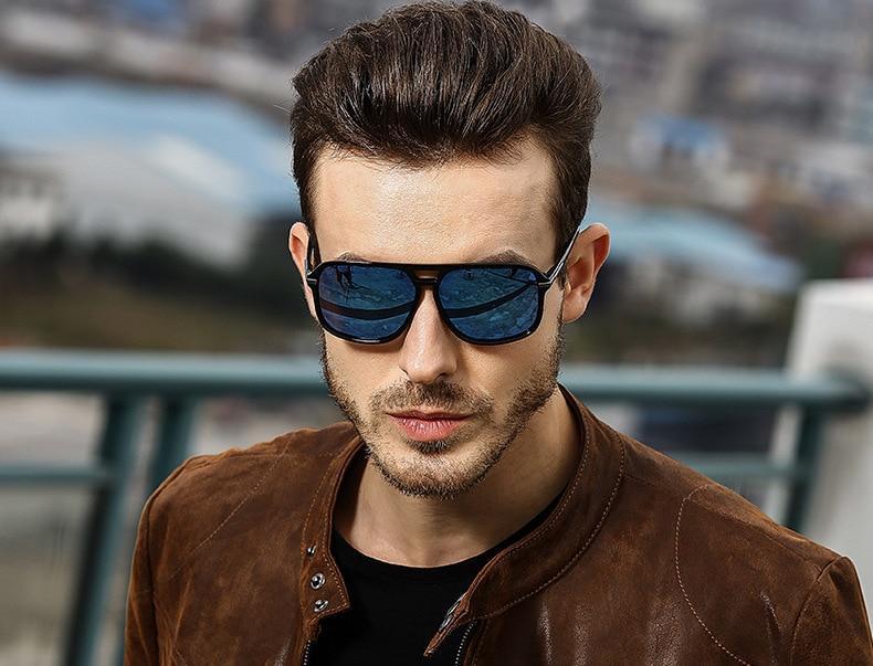 Luxury Polarized Men Business Oversized Mirror Sunglasses For Driving Brand Designer Driver Sunglasses UV400 Protection