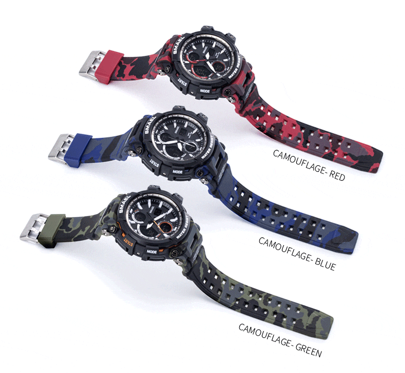 Orange Modern Sport Waterproof 50M Men Watches With LED Digital Display In Military Armi Relogio Masculino Style