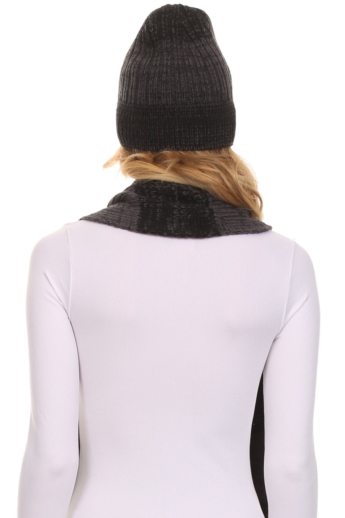 Sakkas Robin Unisex Ribbed Knit Heather Beanie Hat And Scarf Set