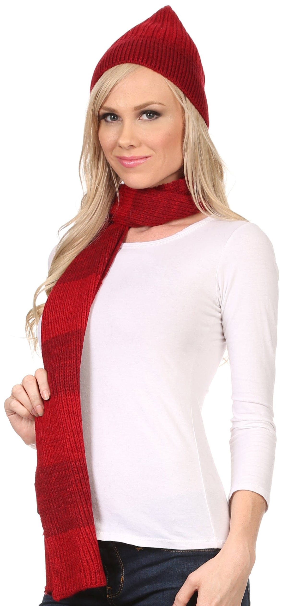 Sakkas Robin Unisex Ribbed Knit Heather Beanie Hat And Scarf Set