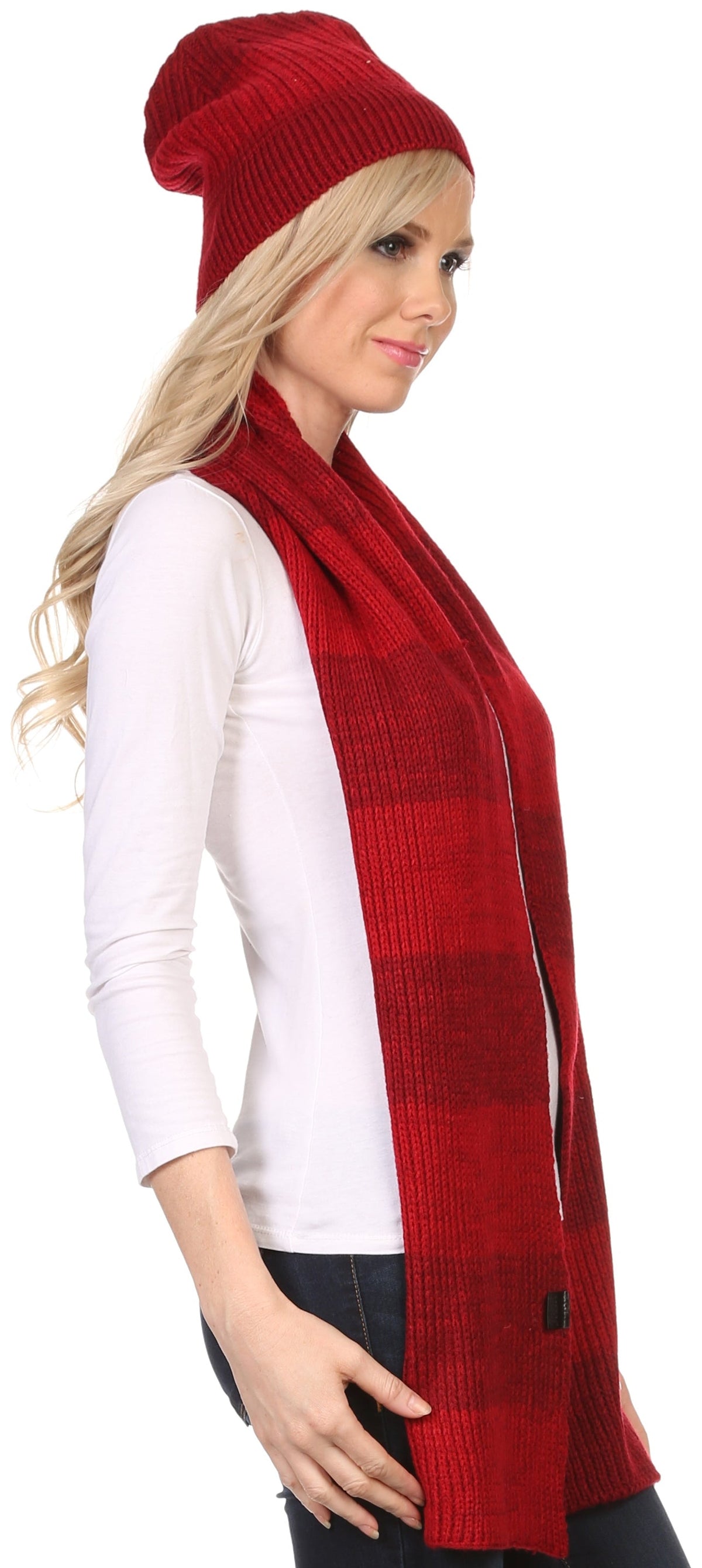 Sakkas Robin Unisex Ribbed Knit Heather Beanie Hat And Scarf Set
