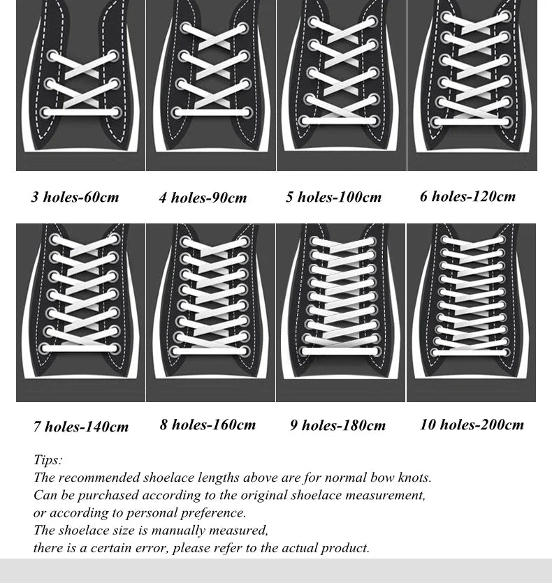 1Pair New Flat Classic Shoelaces for Sneakers Casual Shoe laces White Black Sports Shoelace Shoes Balanc String Shoe Accessories