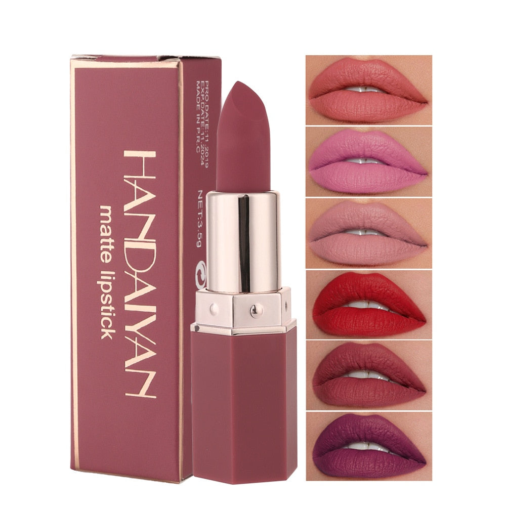 6 Colors Matte Non stick Cup Lipstick Long Lasting Moisturizing Lipstick Cosmetics Set