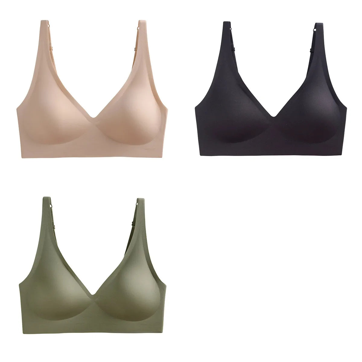 3Pcs/Set Seamless Bras Wire Free Brassiere Women Underwear Female Sexy Lingerie Plunge Underwear & Sleepwears Intimates