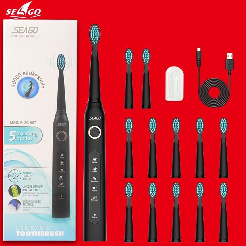 Electric Vibration Toothbrush Sonic Rechargeable Smart Chip Teethbrush Head Replaceable Whitening Healthy Best Gift For Adults And Kids