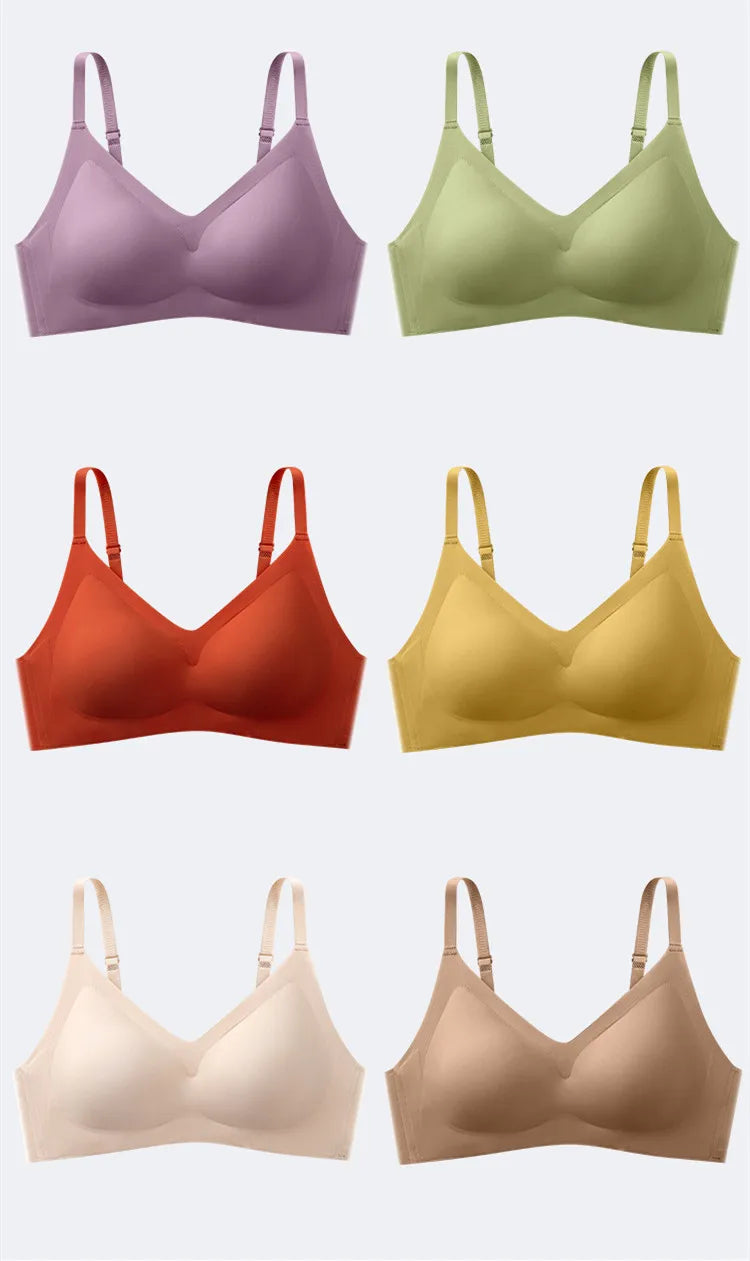 2Pcs/Set Seamless Bras For Women Wire Free Push Up Underwear Sexy Lingerie Invisible Bra Top Removable Pads Female Intimate
