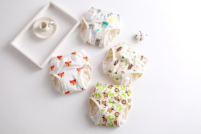8-layer Pants Baby Diapers Reusable Training Pants Washable Cloth Diapers Waterproof Pants Nappies With Leak-proof Side