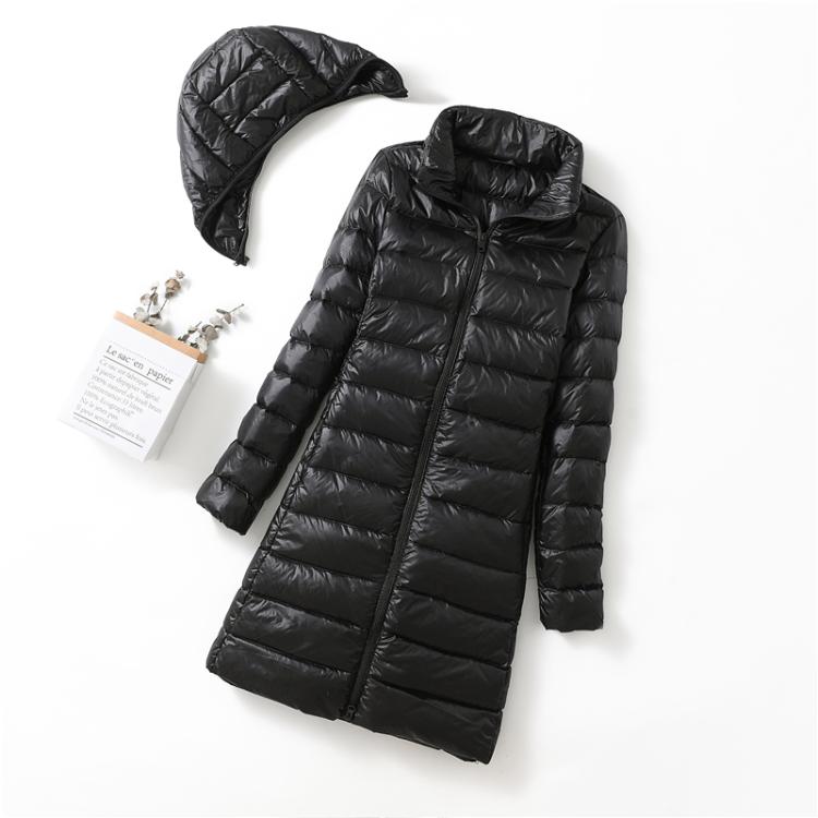 Ultralight Thin Down Jacket White Duck Down Hooded long Jackets Long Sleeve