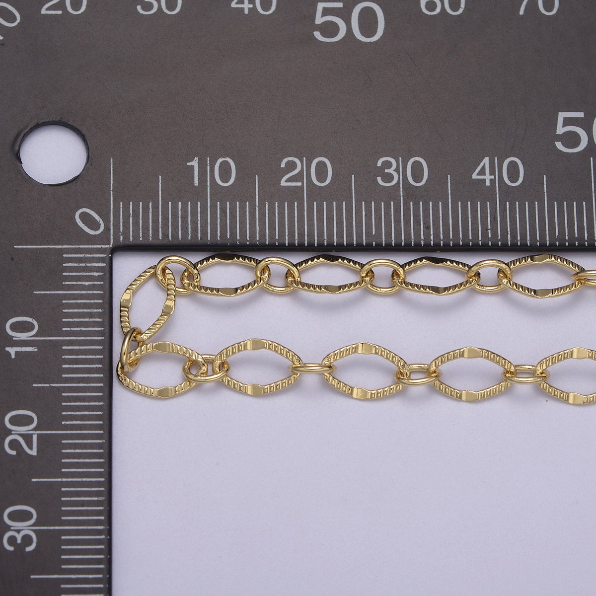 24K Gold Filled 6mm Width Textured Cable Chain, Silver Unique Cable Wholesale Bulk Chain For Jewelry Making | ROLL-596, ROLL-597 Clearance Pricing